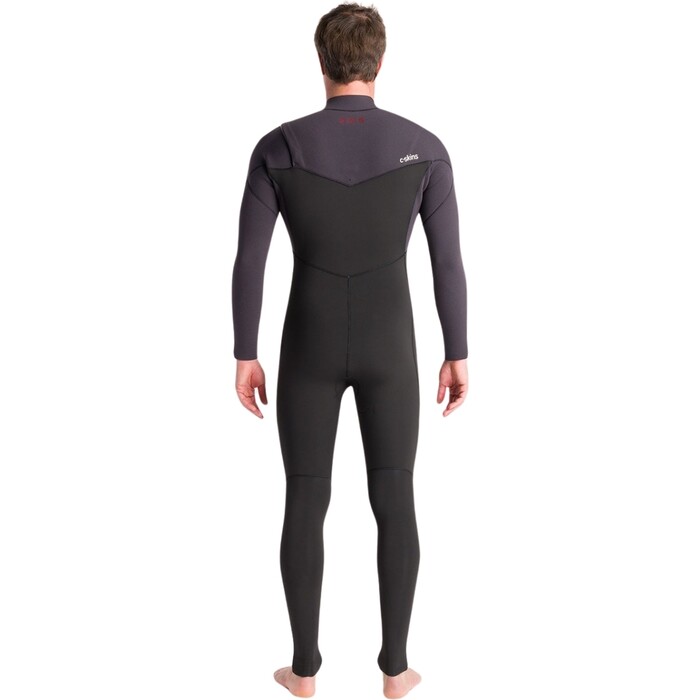 2024 C-Skins Hombres NuWave Session 5/4/3mm Chest Zip Neopreno C-NSE54MCZ - Black / Meteor X / Rust